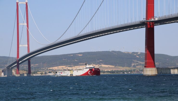 Oruç Reis Sismik Araştırma Gemisi, 1915 Çanakkale Köprüsü altından geçti
