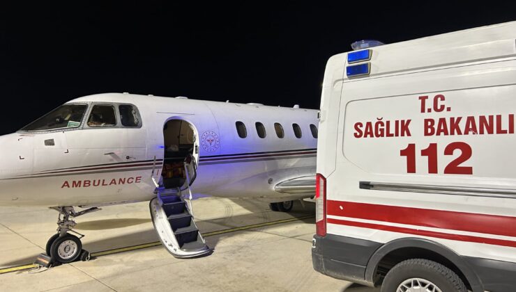 Çanakkale’de 54 günlük kız bebeğin Ankara’ya sevki uçak ambulansla gerçekleştirildi